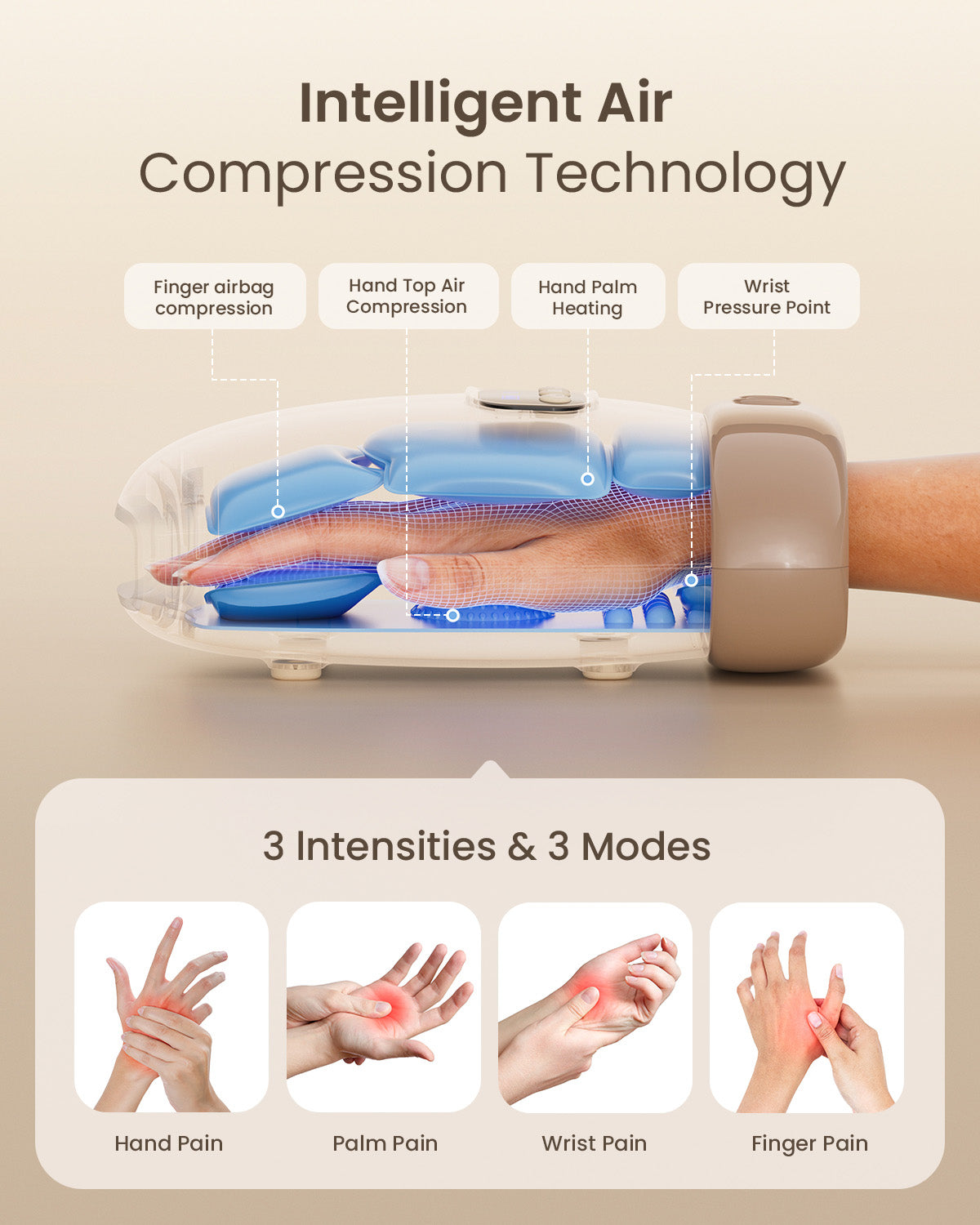 ZaZa Intelligent Hand Massager with Soothing Heat