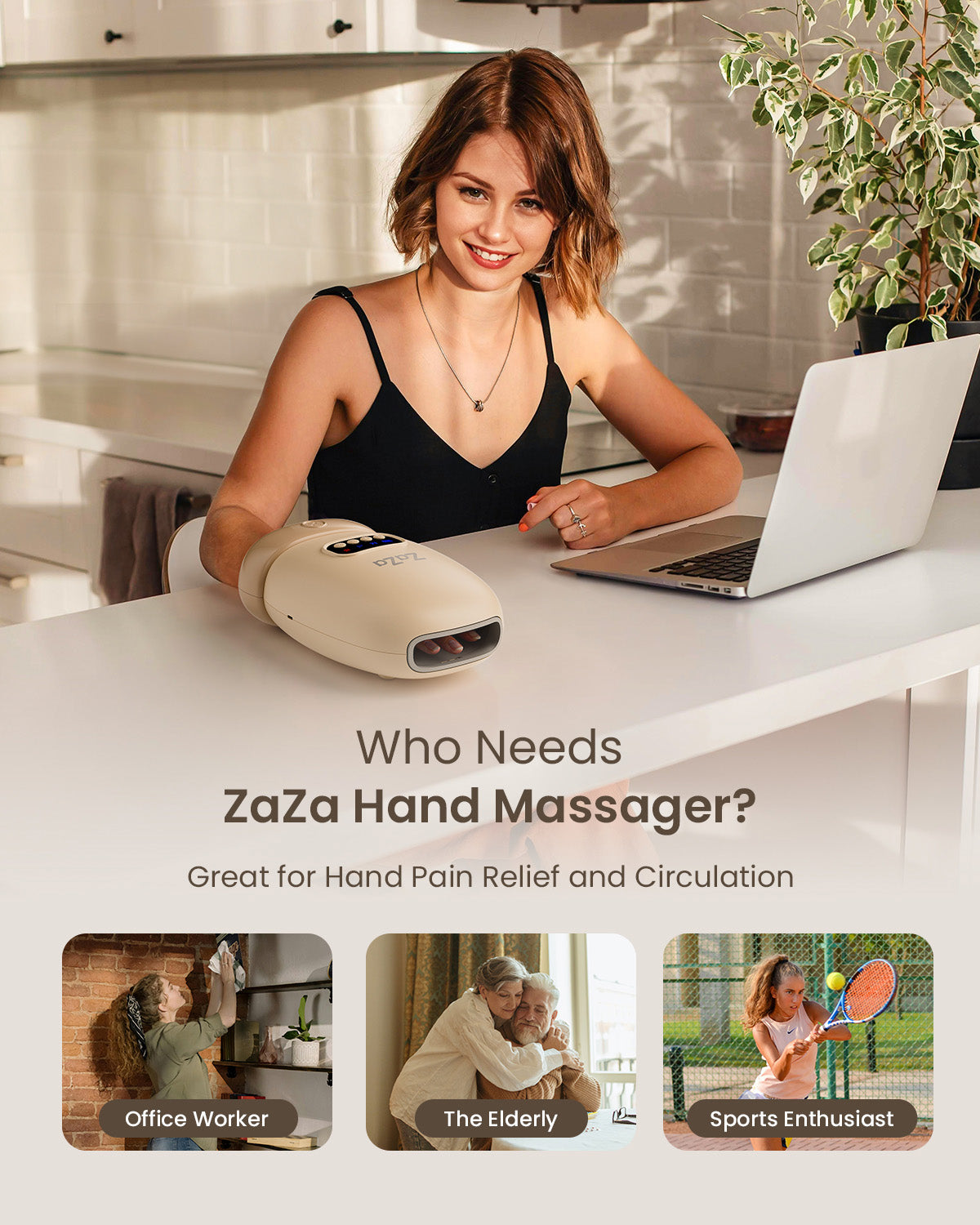 ZaZa Intelligent Hand Massager with Soothing Heat