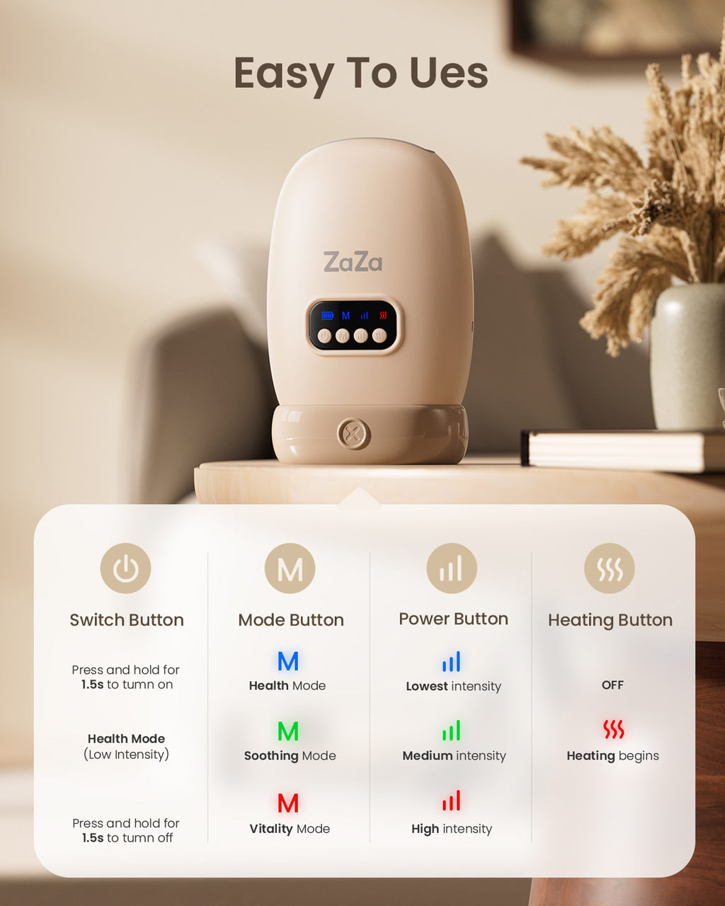ZaZa Intelligent Hand Massager with Soothing Heat